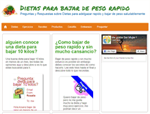 Tablet Screenshot of dietasbajardepeso.org